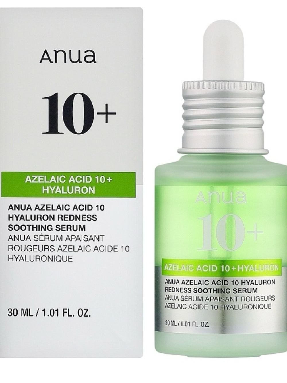Anua 10+ Azelaic Acid 10+ Hyaluron Redness Soothing Serum - Green